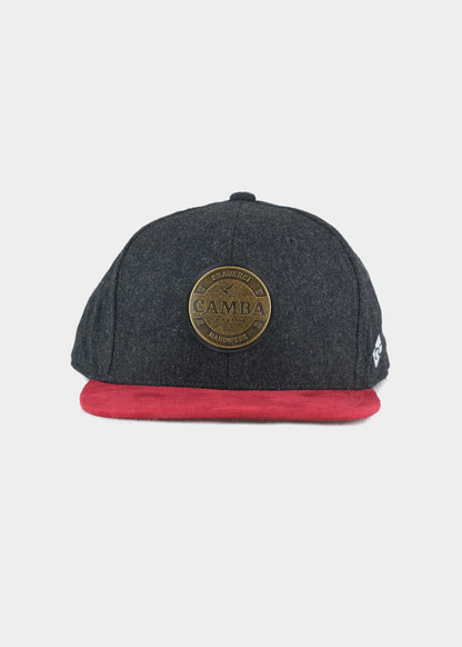 "CAMBA" Cap - Bavarian Caps grau/rot mit Metallpatch